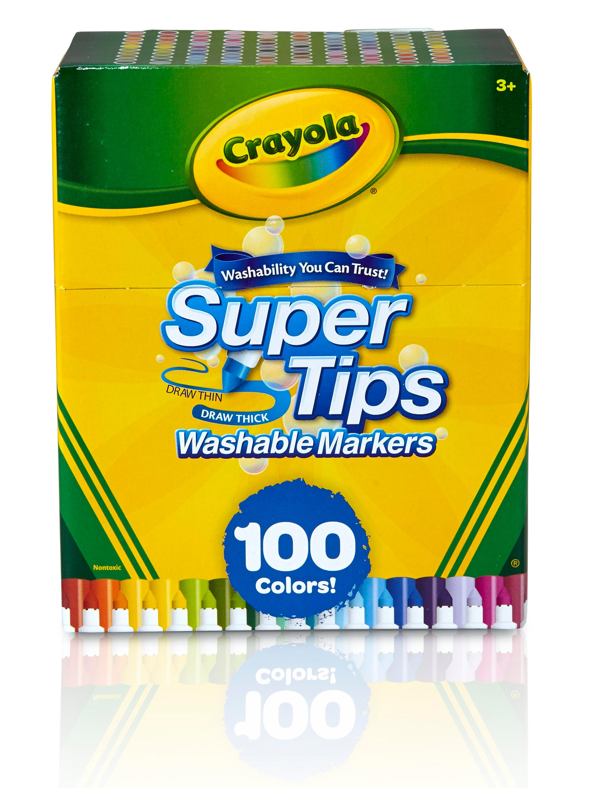 Crayola Super Tips Washable Markers, 100 Assorted Colors